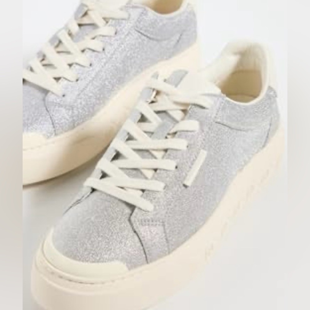 Tory Burch silver glitter sneakers brand new